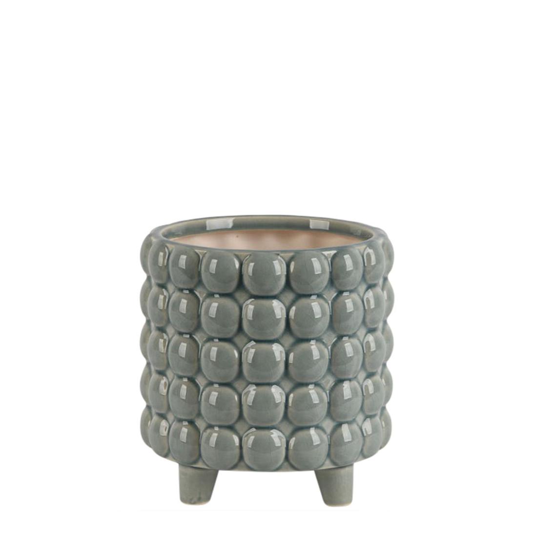 Bubble Ceramic Flowerpot Small Seafoam