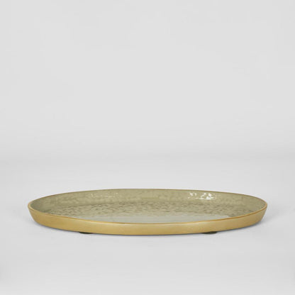 Elsa Oval Plate Beige Gloss
