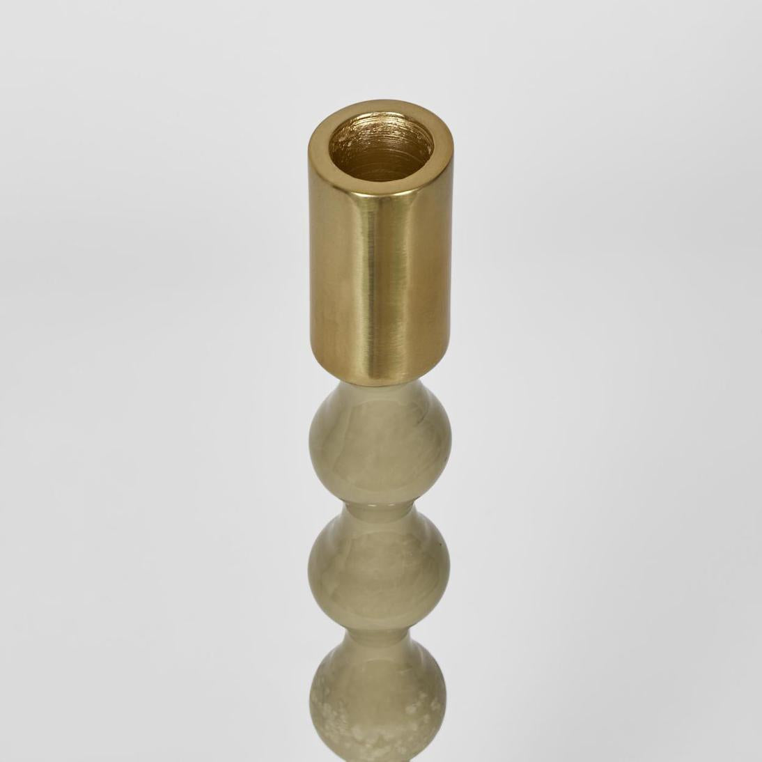 Elsa Candle Stand Medium Beige Gloss