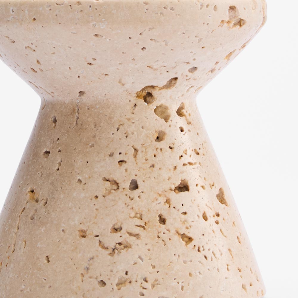 Hinde Travertine Candle Stand Sml