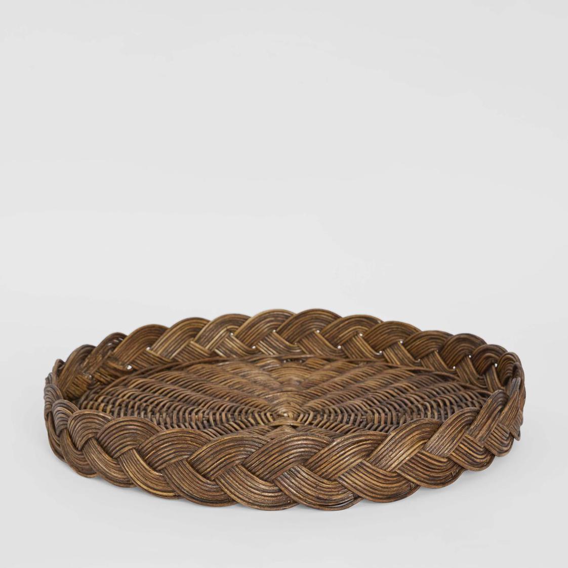 Twill Rattan Tray Brown