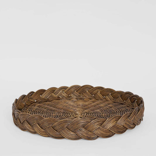 Twill Rattan Tray Brown