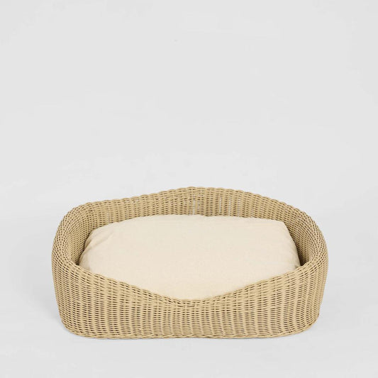 Snuggle Rattan Pet Bed Natural