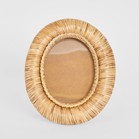 Casa 4 x 6" Rattan Oval Photo Frame Natural