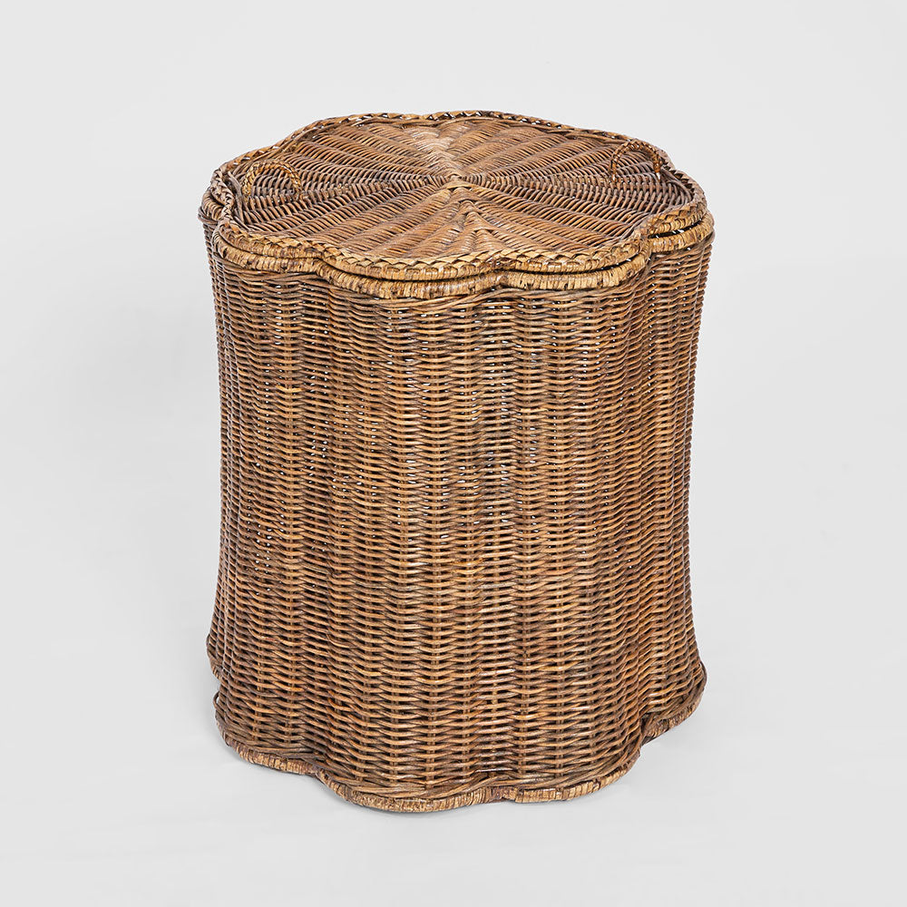 Valley Scallop Rattan Basket Brown