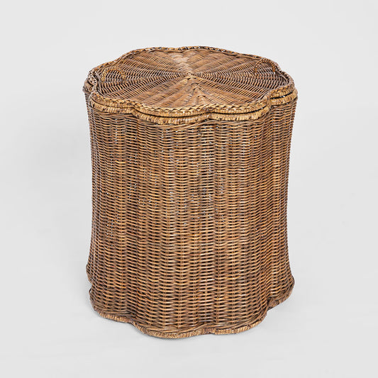 Valley Scallop Rattan Basket Brown