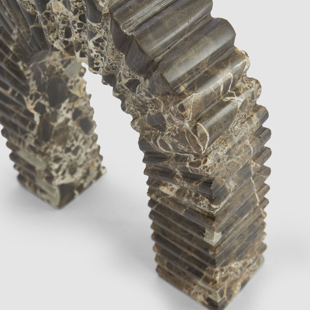 Oro Arch Sculpture Dark Emperador Marble
