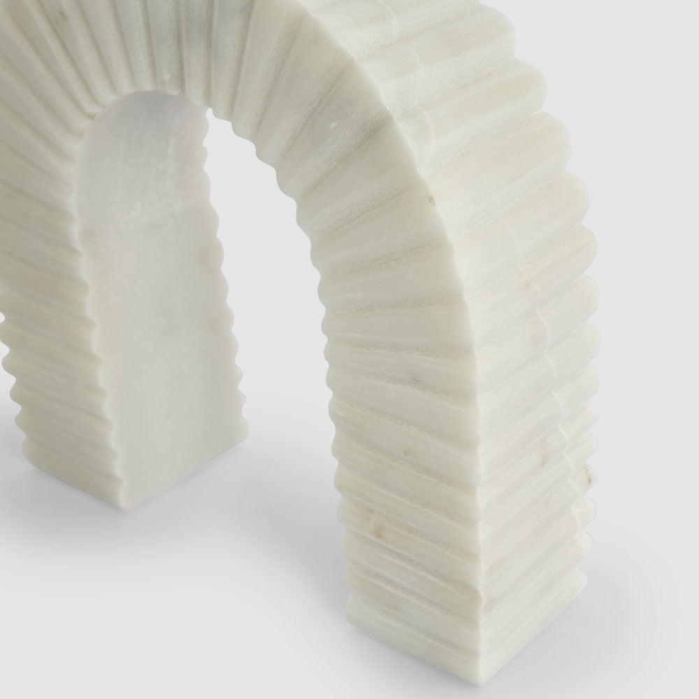 Oro Arch Sculpture Opal White Marble