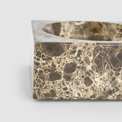 Oro Concave Bowl Dark Emperador Marble