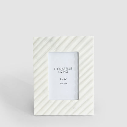 Cici Linea 4 x 6" Photo Frame Opal White Marble
