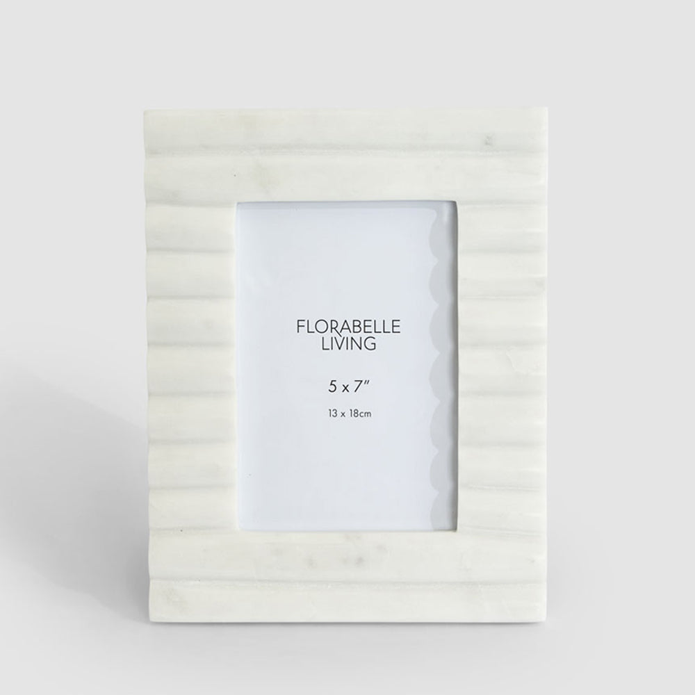 Cici Ribbed 5 x 7" Photo Frame Marble