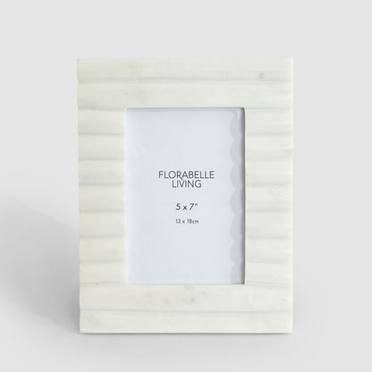 Cici Ribbed 5 x 7" Photo Frame Marble