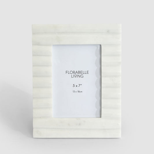 Cici Ribbed 5 x 7" Photo Frame Marble