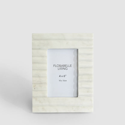 Cici Ribbed 4 x 6" Photo Frame Marble