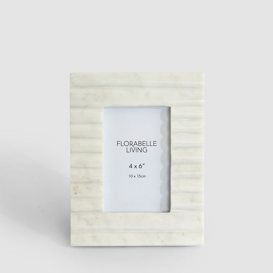 Cici Ribbed 4 x 6" Photo Frame Marble