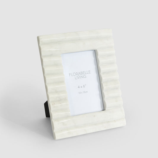 Cici Ribbed 4 x 6" Photo Frame Marble