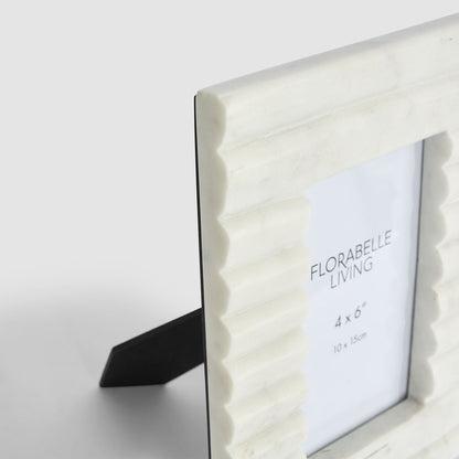 Cici Ribbed 4 x 6" Photo Frame Marble