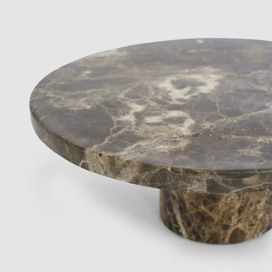Oro Cake Stand Dark Emperador Marble