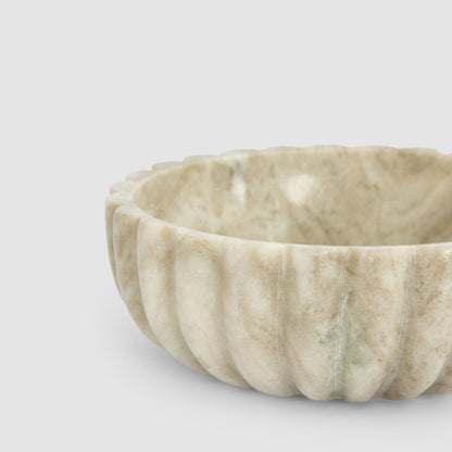 Arco Scalloped Bowl Large Brown Marble