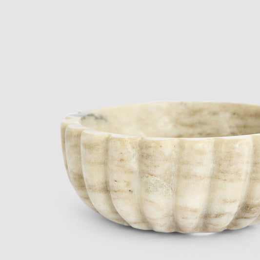 Arco Scalloped Bowl Small Brown Marble