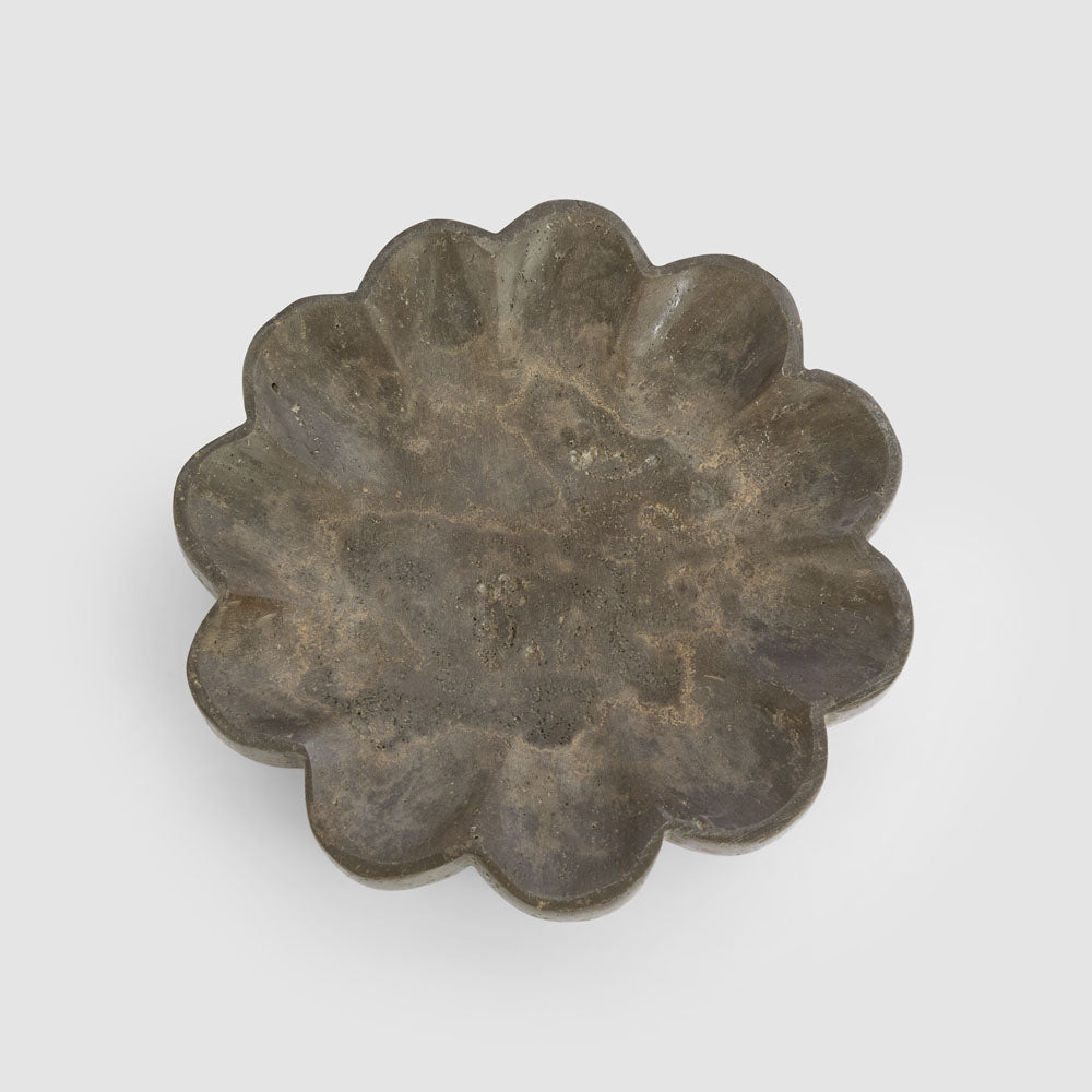 Arco Flower Bowl Titanium Travertine