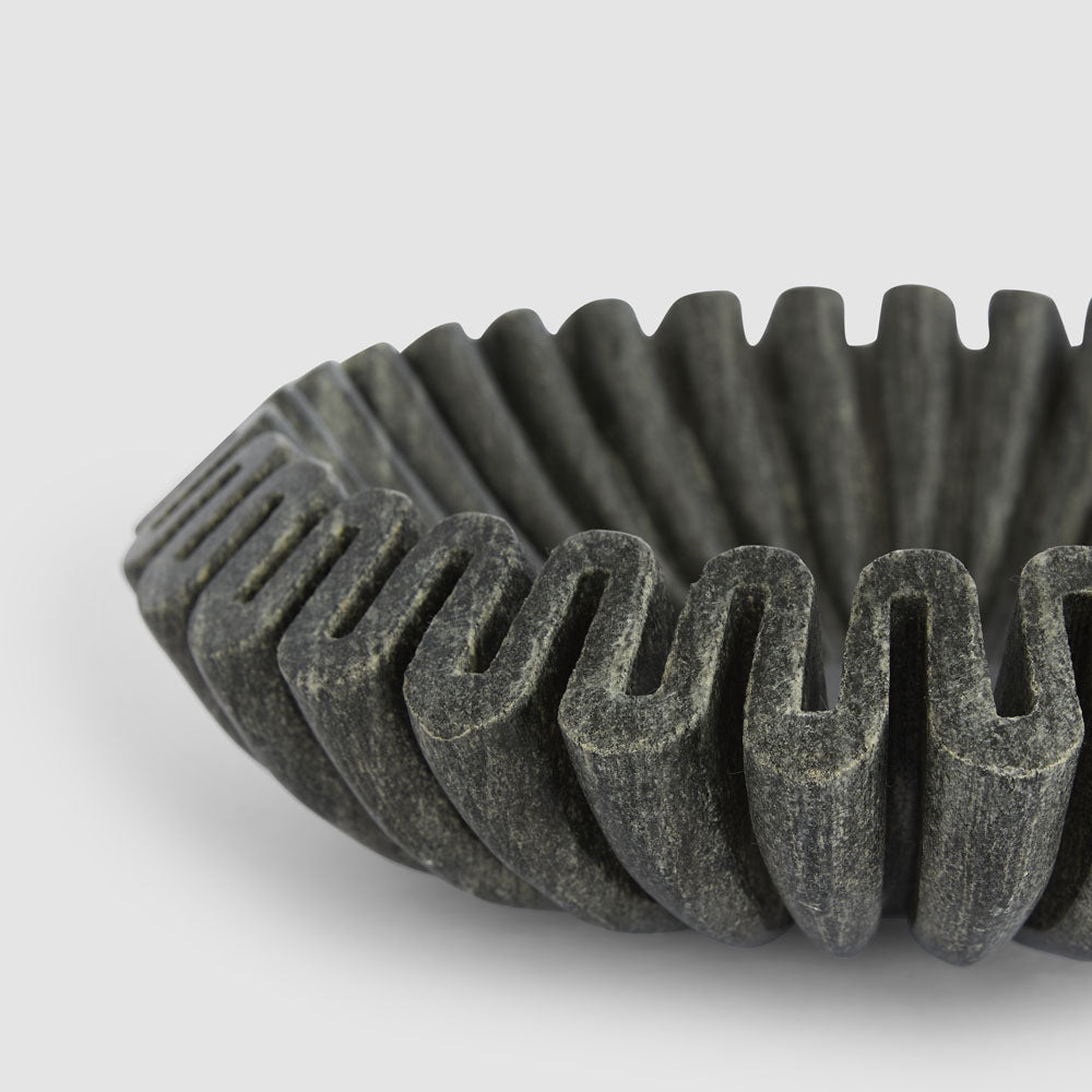 Oro Wave Bowl Marble Black