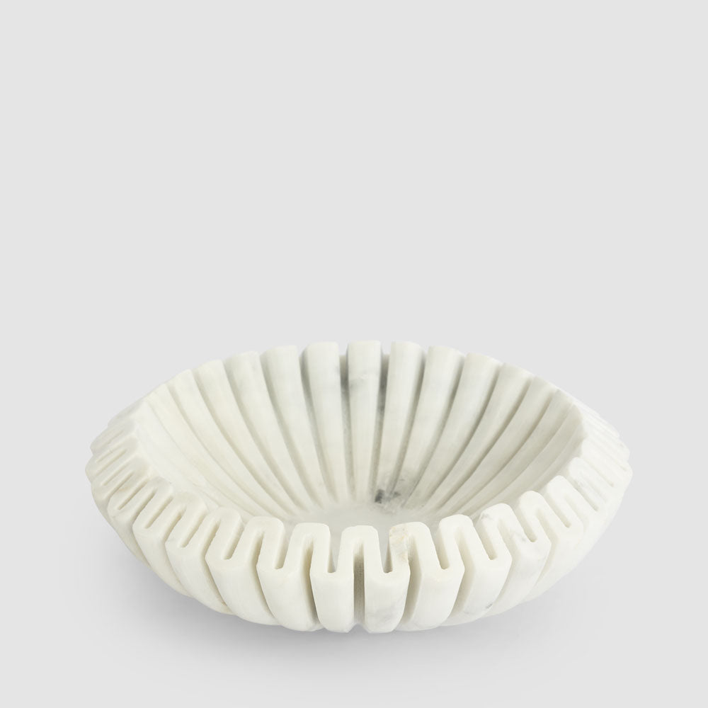 Oro Wave Bowl Marble White