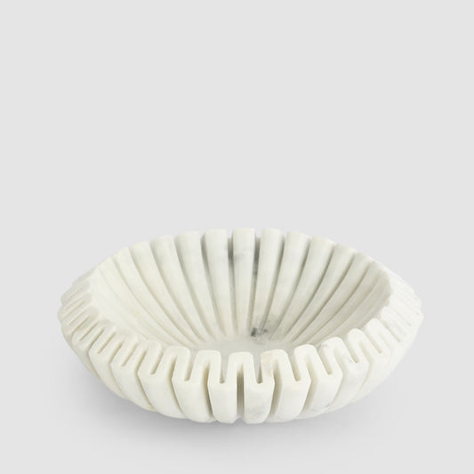 Oro Wave Bowl Marble White