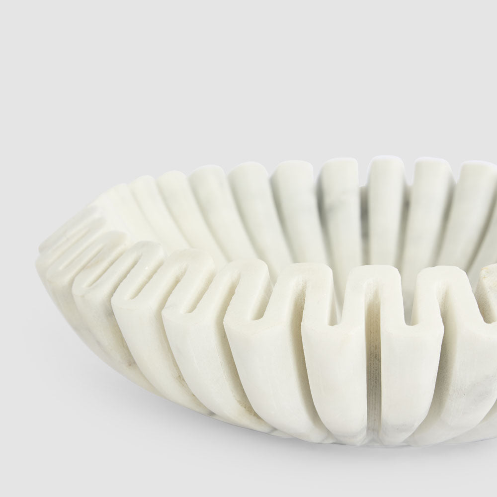 Oro Wave Bowl Marble White