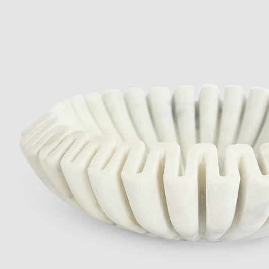 Oro Wave Bowl Marble White