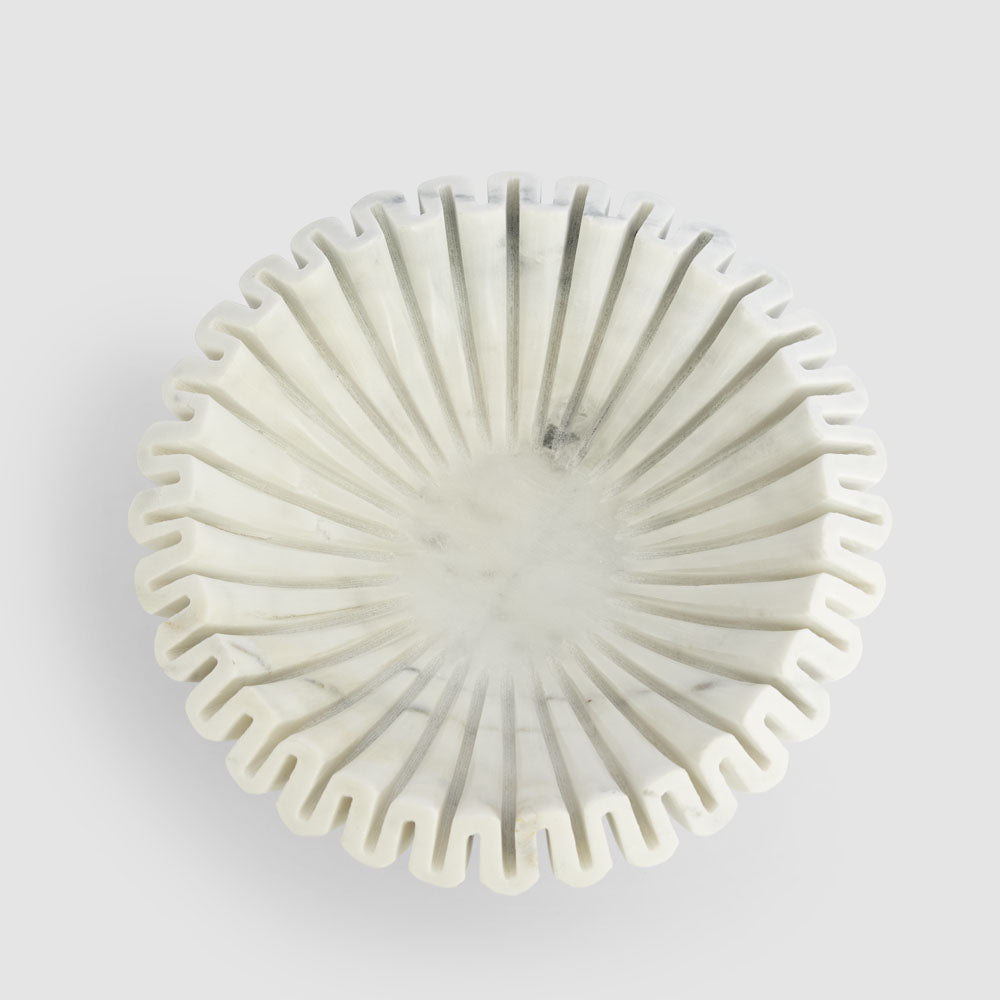 Oro Wave Bowl Marble White