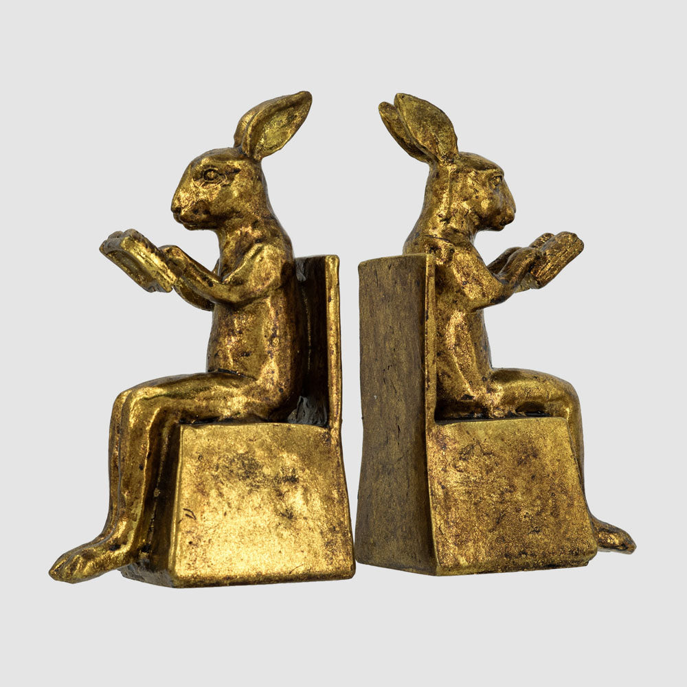 Hare Bookends Gold