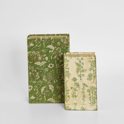 Decorative Book Box Set of Two Green