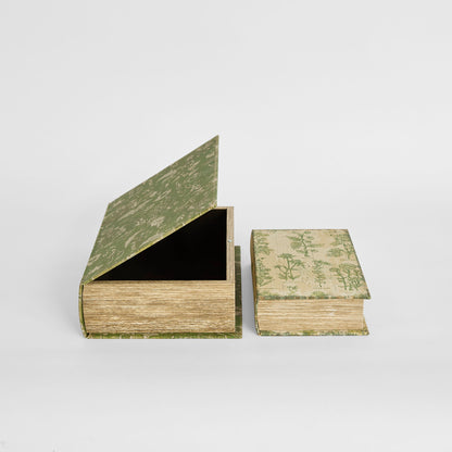 Decorative Book Box Set of Two Green