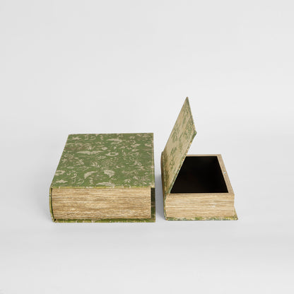 Decorative Book Box Set of Two Green