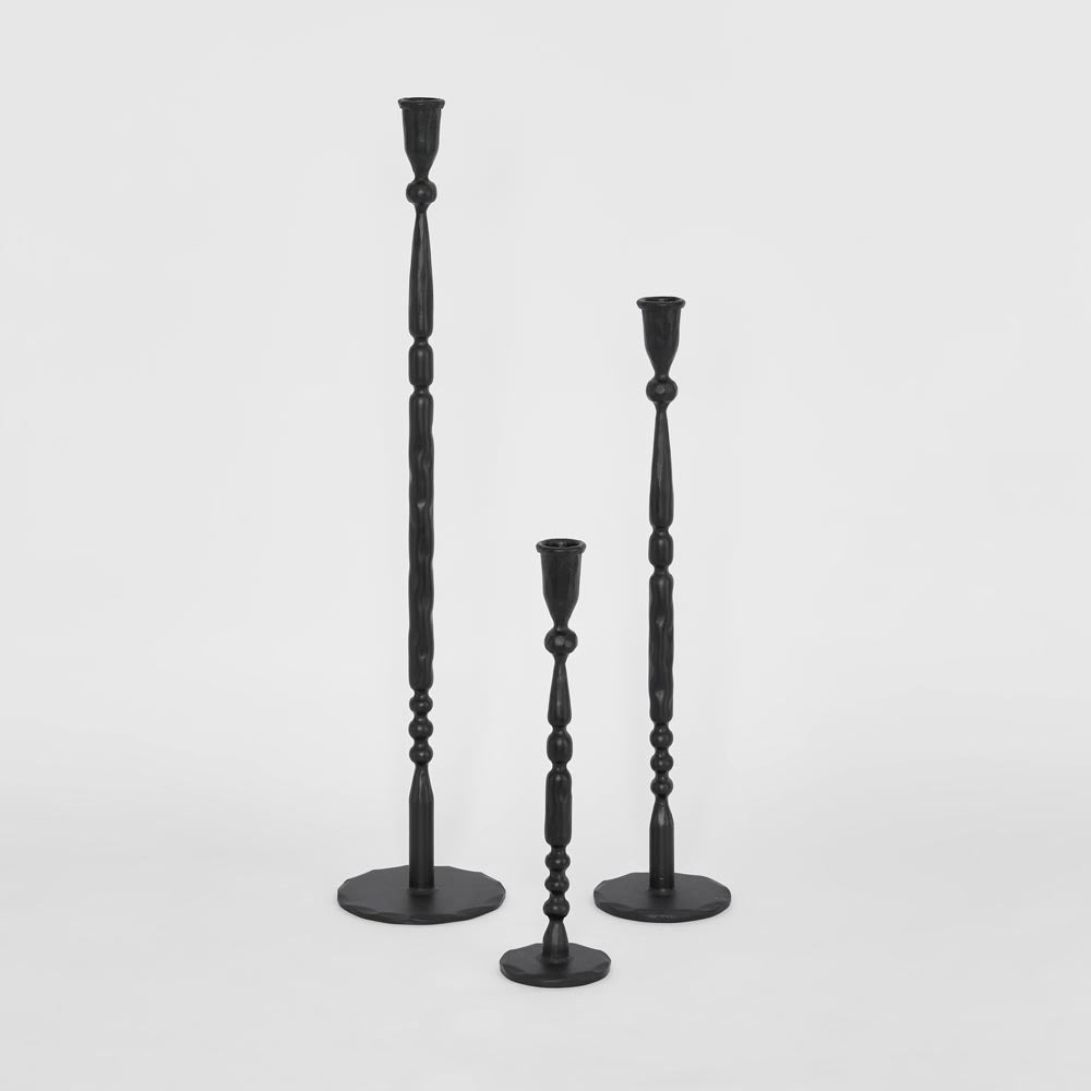 Jonah Forged Iron Candle Holder Set of 3