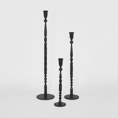Jonah Forged Iron Candle Holder Set of 3