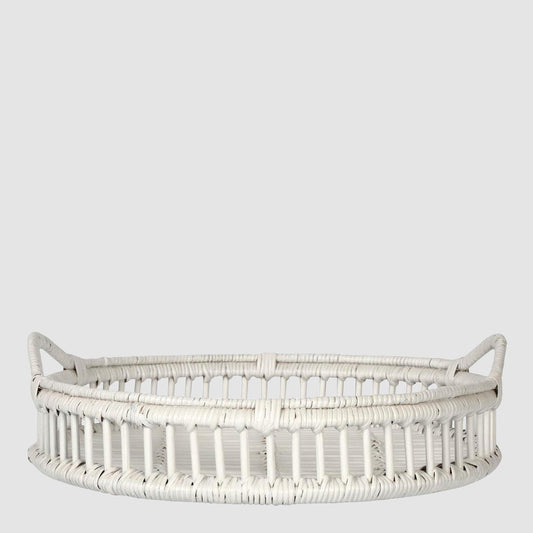 Trays Rattan Set of 2 Bahama White