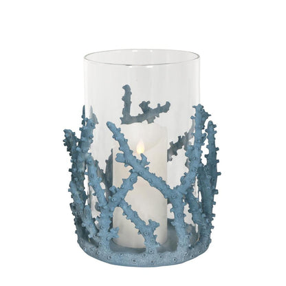 Coral Candle Holder Large Blue
