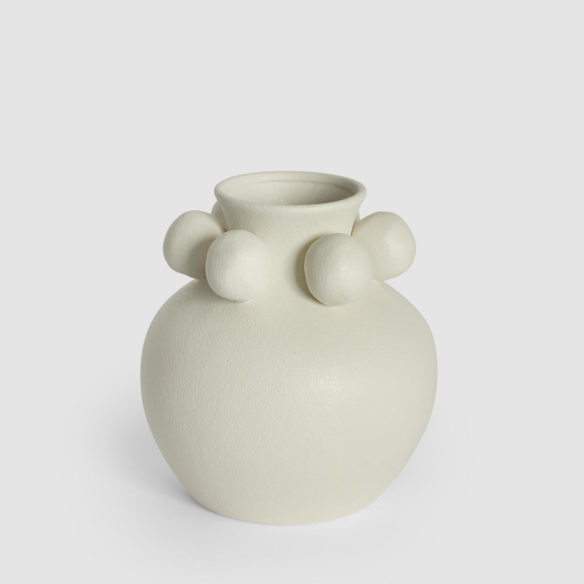 Tiki Round Vase Small White
