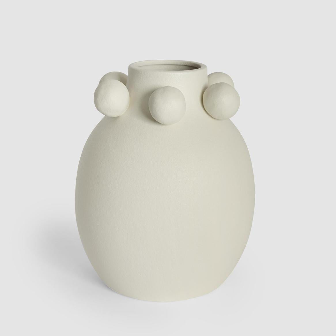 Tiki Round Vase Tall White