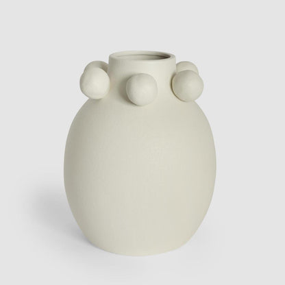 Tiki Round Vase Tall White