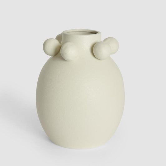 Tiki Round Vase Tall White