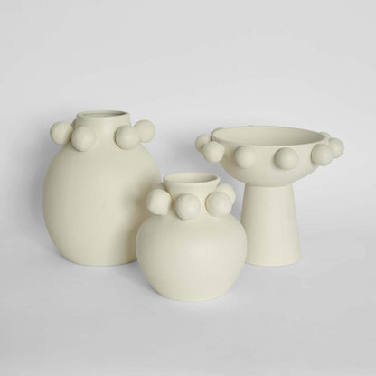 Tiki Round Vase Tall White
