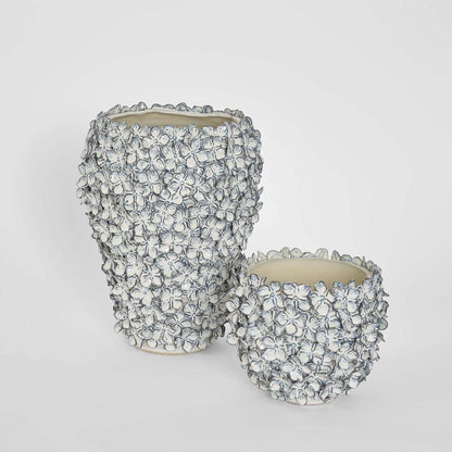Bloom Vase Short
 Blue & White