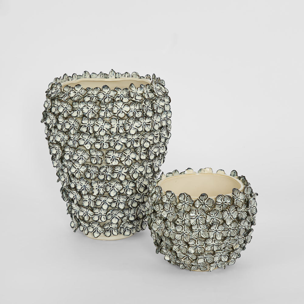Bloom Vase Tall Blue & White