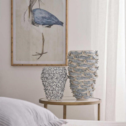 Bloom Vase Tall Blue & White