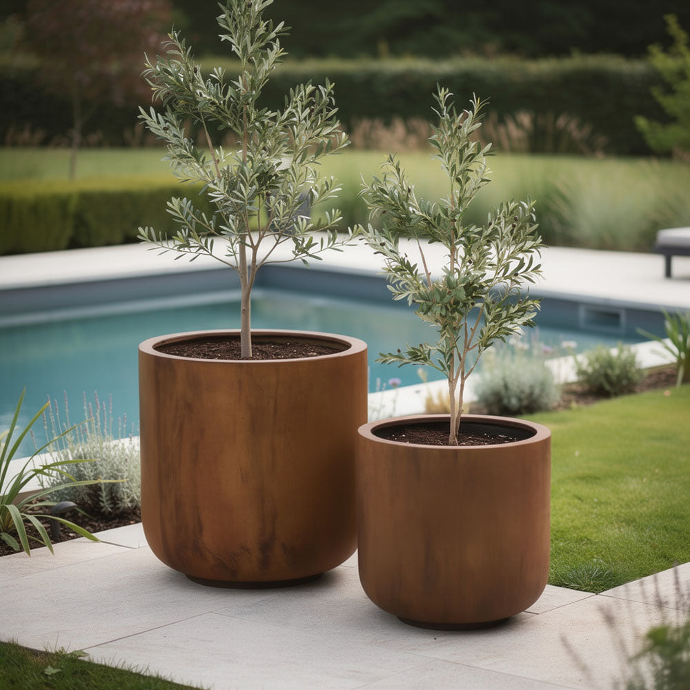 Florian Set of 2 Planter Rust Look