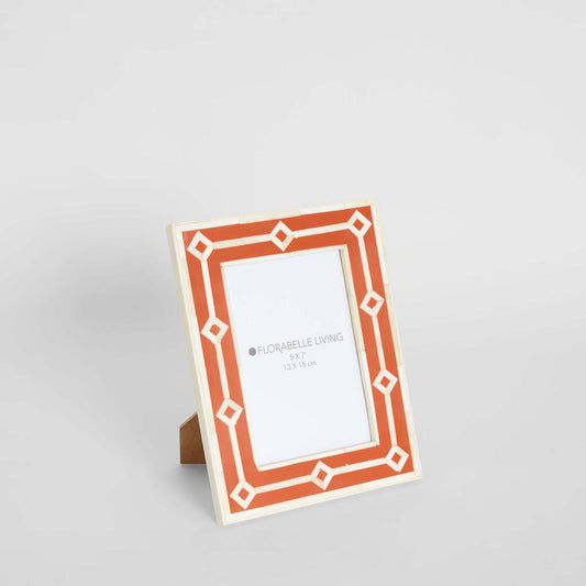 Sasha Bone Inlay Photo Frame Orange 5x7