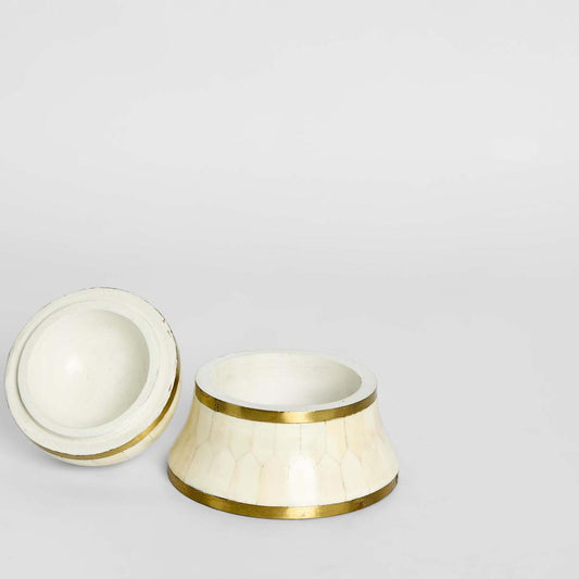 Suki Brass Box Large White